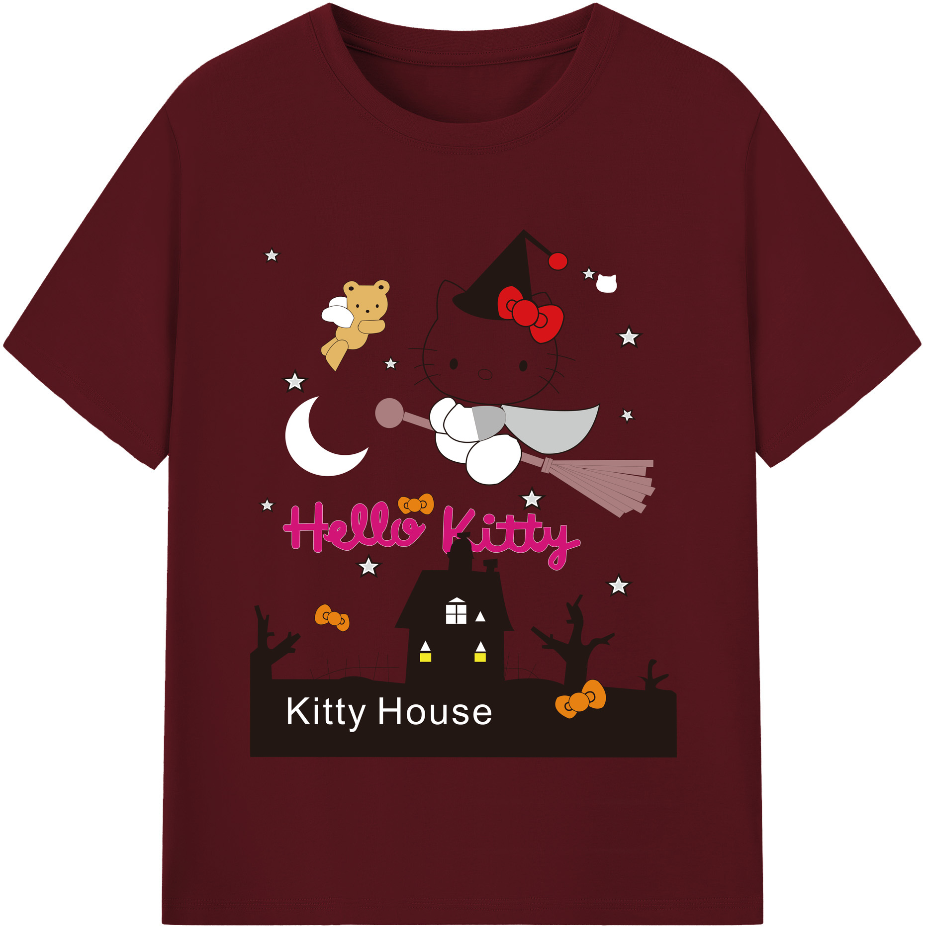 （画像用） Hello Kitty ハローキティ 綿100％半袖Tシャツ（フロントプリント）